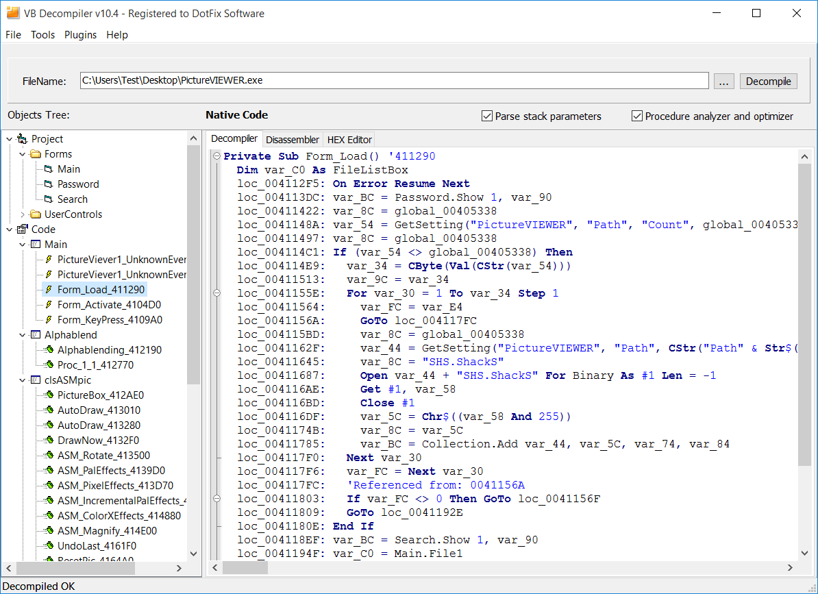 decompile vb6 exe